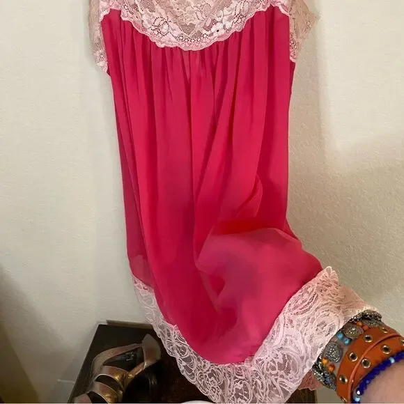 In Bloom by Jonquil Pink Chemise Sz L - Picture 5 of 14